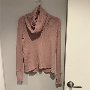 We The Free Mauve Cowl Neck Sweater
